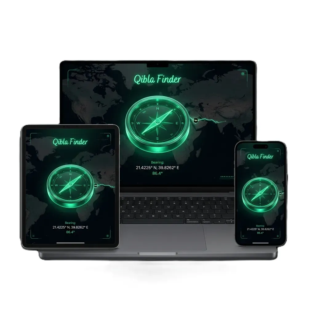 Accurate 3D Qibla Finder and Kaaba Locating Map for mobile and desktop